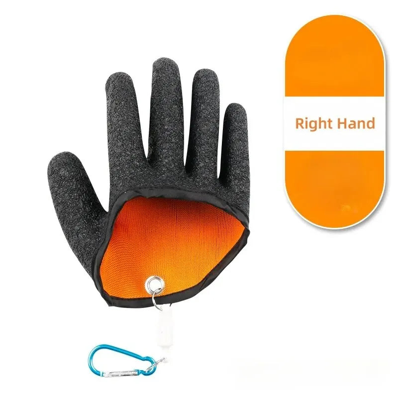 Magnet Release Full Finger Fishing Gloves with Anti-slip and Puncture Resistant Latex - Ideal for Hooks and Tools