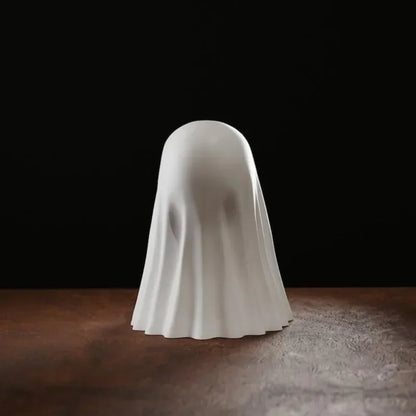 Halloween Ghost Figurine – Funny Resin Statue with Middle Finger, Spooky Cute Ghost Ornament for Home, Table, Fireplace & Porch Halloween Décor