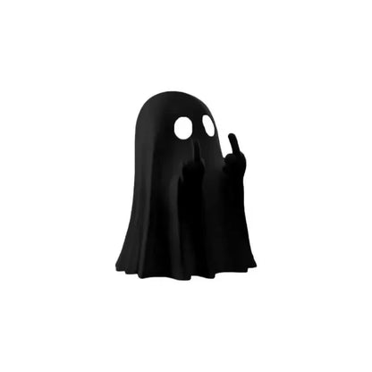 Halloween Ghost Figurine – Funny Resin Statue with Middle Finger, Spooky Cute Ghost Ornament for Home, Table, Fireplace & Porch Halloween Décor